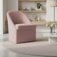 Poltrona Decorativa Para Sala de Estar Malli Bouclê - Pallazio Cor:Preto