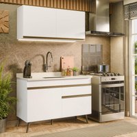 Armário Cozinha Modulada Compacta Balcão com Pia 120cm Florença Multimóveis MCR2451