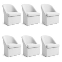Kit 6 Poltronas Decorativas Malli Boucle - Pallazio Cor:Off White