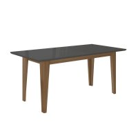 Mesa de Jantar Liz Tampo Com Vidro 160cm Carvalho/Grafite - Pallazio