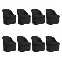 Kit 08 Poltronas Decorativas Malli Suede - Pallazio Cor:Preto