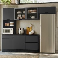Cozinha Modulada Etna Flex 4 Peças 6 Portas Grafite - Pallazio