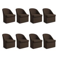 Kit 8 Poltronas Decorativa Malli Veludo - Pallazio Cor:Marrom