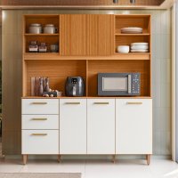 Kit de Cozinha Marina Grand Freijó UV/Off Acetinado Ripado