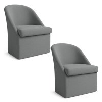 Kit 2 Poltronas Decorativas Malli Boucle - Pallazio Cor:Grafite
