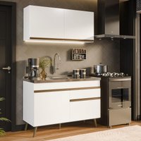 Armário Cozinha Modulada Compacta Balcão com Pia 120cm Florença Multimóveis MCR2466