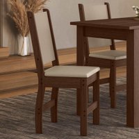 Kit 2 Cadeiras de Jantar Clara Courvin Bege Base Amêndoa - Pallazio