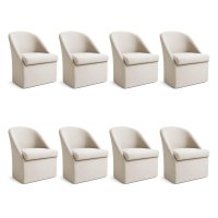 Kit 8 Poltronas Decorativa Malli Veludo - Pallazio Cor:Bege