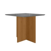 Mesa de Jantar Helô Tampo Com Vidro 90cm Freijó/Cinza - Pallazio