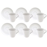 Conjunto Xícaras de Capuccino e Pires Tramontina em Porcelana 200 ml 12 Peças Outlet