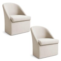 Kit 02 Poltronas Decorativas Malli Suede - Pallazio Cor:Bege