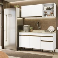 Armário Cozinha Modulada Compacta Balcão com Pia 150cm Florença Multimóveis MCR2468