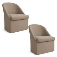 Kit 02 Poltronas Decorativas Malli Suede - Pallazio Cor:Capuccino