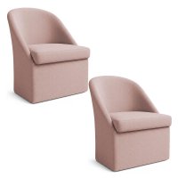 Kit 2 Poltronas Decorativas Malli Boucle - Pallazio Cor:Rosa