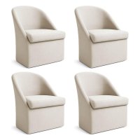 Kit 4 Poltronas Decorativa Malli Veludo - Pallazio Cor:Bege