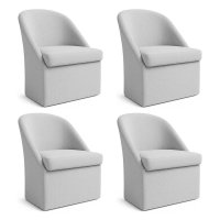 Kit 4 Poltronas Decorativas Malli Boucle - Pallazio Cor:Cinza