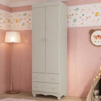 Guarda-roupa Infantil 62cm 2 Portas e 2 Gavetas Dengo Multimóveis MP4436 - Off White