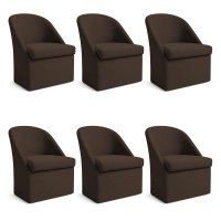 Kit 06 Poltronas Decorativas Malli Suede - Pallazio Cor:Marrom