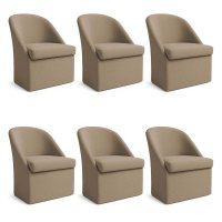Kit 6 Poltronas Decorativas Malli Boucle - Pallazio Cor:Capuccino