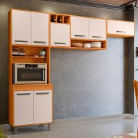 Cozinha Compacta Malta 3 Peças Freijó e Off Acetinado