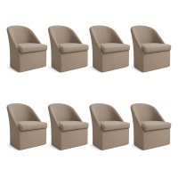 Kit 08 Poltronas Decorativas Malli Suede - Pallazio Cor:Capuccino