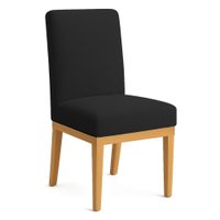 Cadeira de Jantar Brisa Boucle Base de Madeira - Pallazio Cor:Preto