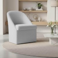 Poltrona Decorativa Para Sala de Estar Malli Bouclê - Pallazio Cor:Cinza