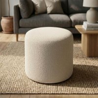 Puff Redondo Lucas Bouclê - Pallazio Cor:Bege