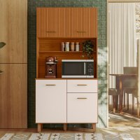 Kit Cozinha New Izis Freijó Acetinado/Ripado