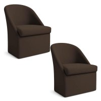 Kit 02 Poltronas Decorativas Malli Suede - Pallazio Cor:Marrom