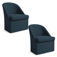 Kit 2 Poltronas Decorativa Malli Veludo - Pallazio Cor:Azul Marinho