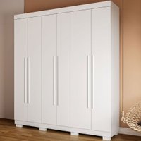 Guarda-Roupa Casal Paolla 6 Portas 2 Gavetas Branco - Acp Móveis