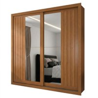 Guarda Roupa Casal 2 Portas De Correr Com Espelho Versale 241 cm Cinamomo ZANZ