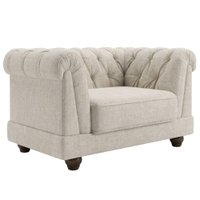 Poltrona Decorativa Capitone Acorde Pes MDF Linho TCS 701 MOLL