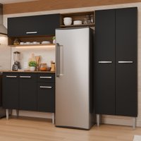 Armário de Cozinha Completa 220 cm Rustic/Preto Deli Madesa XA 01