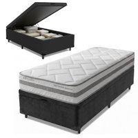 Cama Box Baú Solteiro King Molas Ensacadas Prisma 96x203x63cm Herval - Suporta até 110 kg