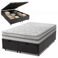 Cama Box Baú Queen Molas Ensacadas Prisma 158x198x63cm Herval Suporta 110 kg por pessoa