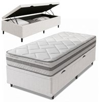 Cama Box Baú Solteiro Molas Ensacadas Prisma 88x188x63cm Herval - Suporta até 110 kg