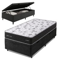 Cama Box Baú Solteiro Espuma AG65 Double Face Belga 88x188x60cm Herval - Suporta até 150kg