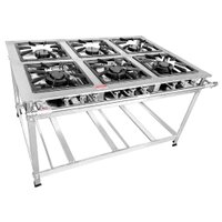 Fogão Industrial 6 Bocas Inox Luxo Baixa Pressão MR Fogões 40x40 P8