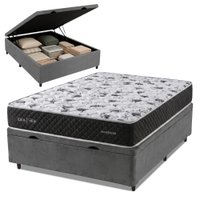 Cama Box Baú Casal Espuma AG65 Double Face Belga 138x188x60cm Herval - Suporta até 150kg por pessoa