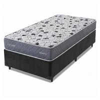 Cama Box Solteiro Double Face AG65 Eclipse 88x188x58cm Herval - Suporta até 150kg cinza/preto