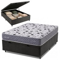 Cama Box Baú Casal Double Face AG65 Eclipse 138x188x61cm Herval - Suporta até 150kg por pessoa Cinza