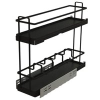 Porta Garrafas Latas Deslizante 48x15x38cm Aço Carbono Preto Fosco Schmitt Cozinha Planejada