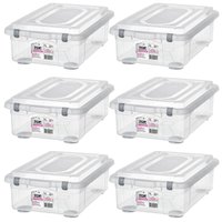 Kit 6 Caixas Organizadoras Multiuso Plásticas 28,2L com Tampa e Travas Sanremo Top Stock Empilhável