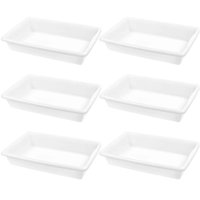 Kit 6 Bandejas Retangulares 7L Plástico Branco Casar Sanremo para Alimentos Cozinha Restaurante