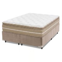 Cama Box Baú Queen Espuma Pillow Top Lord 158x198x71cm Herval - Suporta até 150 kg por pessoa
