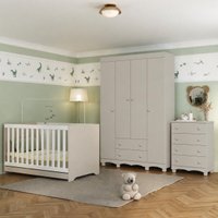 Quarto de Bebê Completo com Berço Americano 3 em 1 Colchão Incluso Dengo Multimóveis MP4604 - Off White