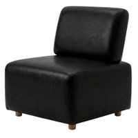 Poltrona Modular Block Pes Madeira Courino TCS 724 MOLL