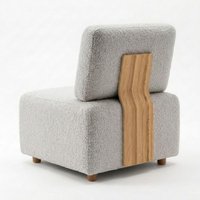 Poltrona Modular Block Pes Madeira Boucle TCE 1018 MOLL